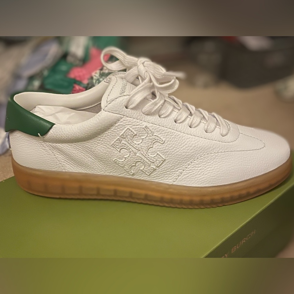 Tory Burch White Leather Sneakers